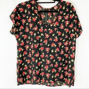 Fun & Flirt Red Floral Blouse